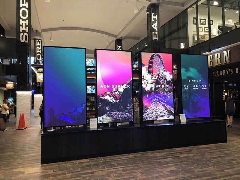 Colourful digital display installation